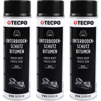 3x TECPO Unterbodenschutz Bitumen schwarz, 500 ml