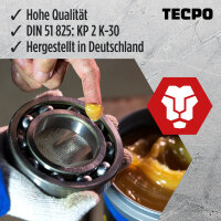 TECPO Einhand-Fettpresse + 10x Universal Mehrzweckfett EP2, 400g