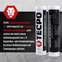 TECPO Einhand-Fettpresse + 10x Universal Mehrzweckfett EP2, 400g