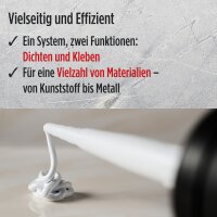 2x TECPO KKD 801 Karosserie Klebe- und Dichtmasse, 370gl + Alu-Kartuschenpresse