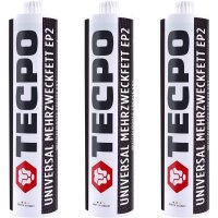 3x TECPO Universal Mehrzweckfett EP2, 500g