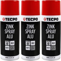 3x TECPO Zink Spray ALU Hell 400 ml bis 300°C...