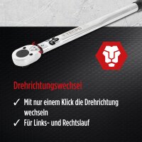 TECPO Drehmomentschlüssel 1/2 Zoll, 40-210 Nm + Bremskolben-Rücksteller + Kraft-Schoneinsatz-Satz SW 17 mm 19 mm 21 mm
