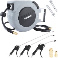 TECPO Druckluftschlauch Aufroller 15 Meter + 1.5 Meter...