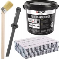 TECPO Reifenmontagepaste schwarz 5 kg + Pinsel +...