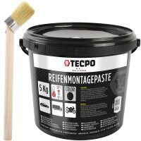 TECPO Reifenmontagepaste schwarz 5 kg + Pinsel +...