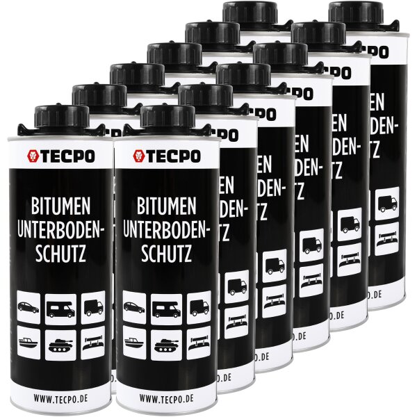 12x TECPO Unterbodenschutz Bitumen schwarz, 1L