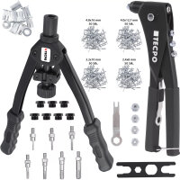 TECPO Blindnietzange mit 200 Alu Blindnieten +...