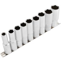 TECPO Steckschlüssel Satz, tief, 1/4 Zoll, 4-13 mm, 11-tlg. + TECPO Steckschlüssel Satz, tief, 1/2 Zoll, 10-24 mm, 9-teilig