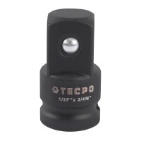 TECPO Kraft-Adapter Set 6-tlg. aus Chrom-Molybdän-Stahl mit Haltekugel, Antriebsgrößen 1/4"–3/4", hohe Belastbarkeit