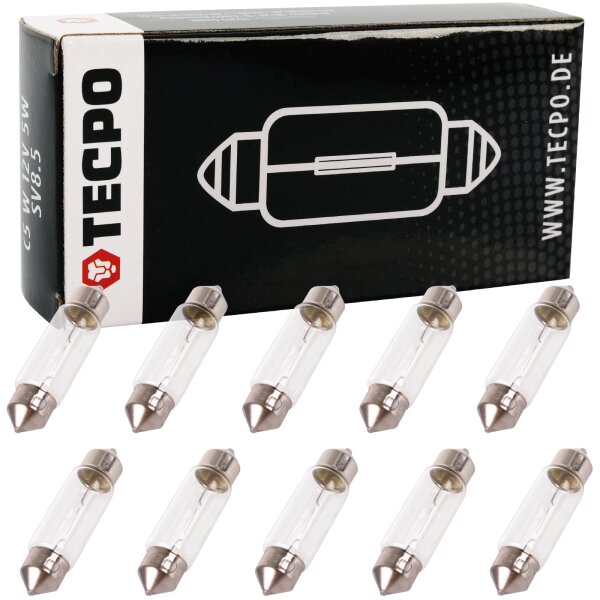 TECPO Kennzeichenleuchte, T11x38, C5W, 50 Stück