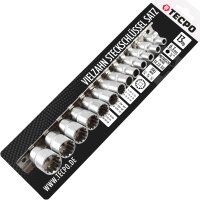 TECPO Vielzahn Steckschlüssel Satz 1/4 Zoll + TECPO Außen Torx Stecknüsse Satz