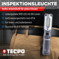 TECPO Schraubendreher- und Bit Set 100-tlg. + Werkstattlampe, 500 Lumen magnetisch