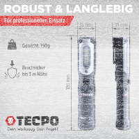 TECPO Schraubendreher- und Bit Set 100-tlg. + Werkstattlampe, 500 Lumen magnetisch