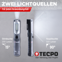 TECPO Schraubendreher- und Bit Set 100-tlg. + Werkstattlampe, 500 Lumen magnetisch