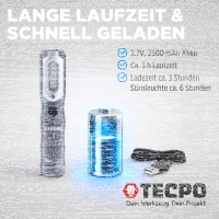 TECPO Schraubendreher- und Bit Set 100-tlg. + Werkstattlampe, 500 Lumen magnetisch
