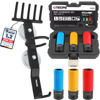 TECPO Druckluft Magnethalter für Hebebühne + Schoneinsätze 17-19-21 mm