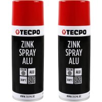 2x TECPO Zink Spray ALU Hell 400 ml bis 300°C...