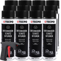 12x TECPO Unterbodenschutz Bitumen schwarz, 500 ml +...