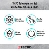 TECPO Klebegewichte 600-tlg. Auswucht Gewichte, 5g + Reifenreparatur-Satz, 78-tlg.