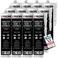 12x TECPO KKD 801 Karosserie Klebe- und Dichtmasse, 370g