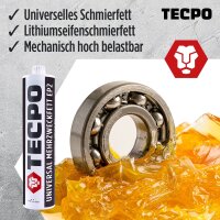 12x TECPO Universal Mehrzweckfett EP2 500g + Zweihand...