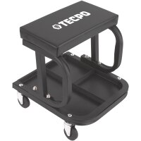 TECPO KFZ Werkstattrollbrett Rollliege 360° drehbar mit 300kg Tragkraft und Kopfstütze + Rollsitz 360° drehbar