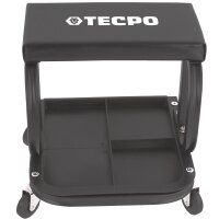 TECPO KFZ Werkstattrollbrett Rollliege 360° drehbar mit 300kg Tragkraft und Kopfstütze + Rollsitz 360° drehbar