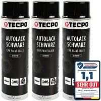 3x 500 ml TECPO Autolack schwarz glänzend