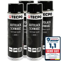 4x 500 ml TECPO Autolack schwarz glänzend