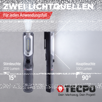 TECPO Schraubendreher- und Bit Set 100-tlg. + Werkstattlampe, 300 Lumen magnetisch