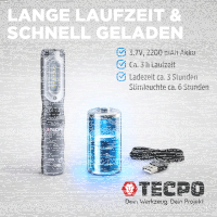 TECPO Schraubendreher- und Bit Set 100-tlg. + Werkstattlampe, 300 Lumen magnetisch