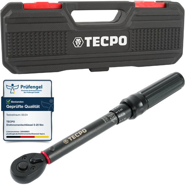 TECPO Drehmomentschlüssel, 1/4 Antrieb, 5 - 25 Nm