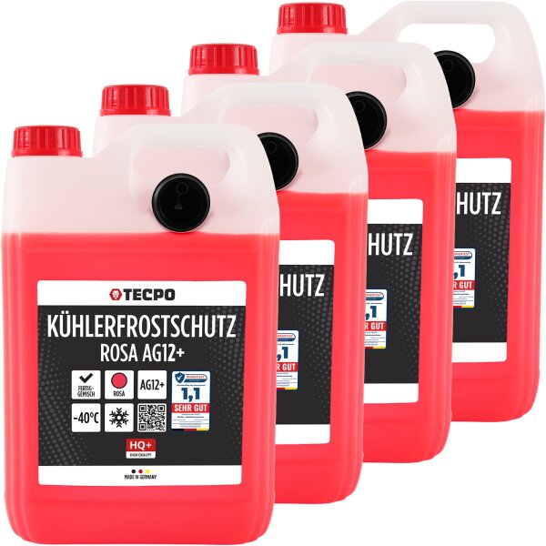 4x TECPO Kühlerfrostschutz G12+ -40°C, 5L