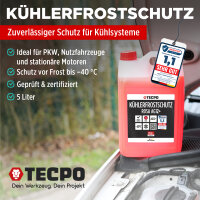 4x TECPO Kühlerfrostschutz G12+ -40°C, 5L
