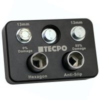 TECPO Anti-Rutsch- Steckschlüssel-Satz, 1/4", 4-14 mm, 13-tlg. + Anti-Rutsch- Steckschlüssel-Satz, 1/2", 8-32 mm, 18-tlg.