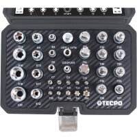 TECPO Außen und Innentorx Stecknüsse Bits, 3/8", 34-tlg + TECPO Umschaltknarre 3/8"