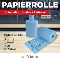 TECPO Putzrolle blau 2-lagig, 23x30 cm, MINI-300