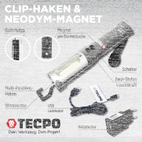 2x TECPO LED Akku Handlampe 1000 Lumen + USB Ladegerät