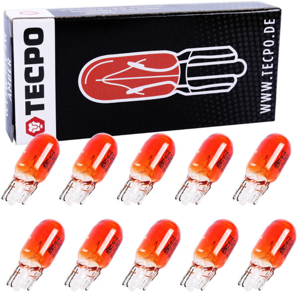 TECPO Glühbirnen WY5W 12V 5W Blinkerbirnen, 50 Stück