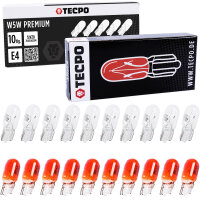 10x TECPO Glassockel W5W + 10x Seitenblinker WY5W