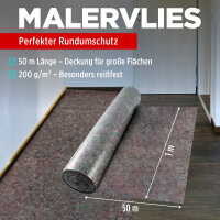 TECPO Malervlies | 50m Lang | 1m Breit | 200g/m²