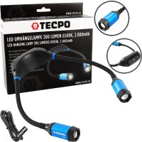 TECPO LED Umhängelampe 300 Lumen 6500K, 2.000mAh...