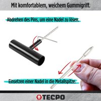 TECPO Reifenreparatur Set 78-tlg. Pannenset Reifen Reparaturset schlauchlos T-Griff Vulkanisierstreifen Kfz Quad Anhänger Fahrrad