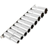 TECPO Steckschlüssel Satz, tief, 1/2 Zoll, 10-24 mm 9-teilig
