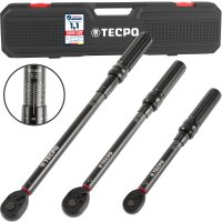 TECPO Drehmomentschlüssel Set 3-teilig 1/4 Zoll 3/8...