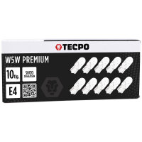 TECPO Glassockel 12V 5W - W5W, 10-teilig